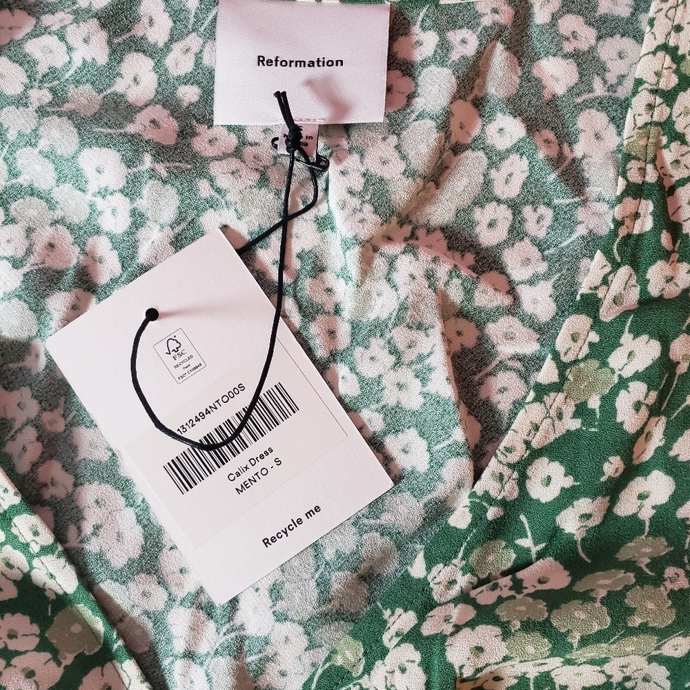 Reformation Calix Mento Mini Dress Bias Cut Ditsy Floral Cottagecore Spring S - Picture 6 of 14